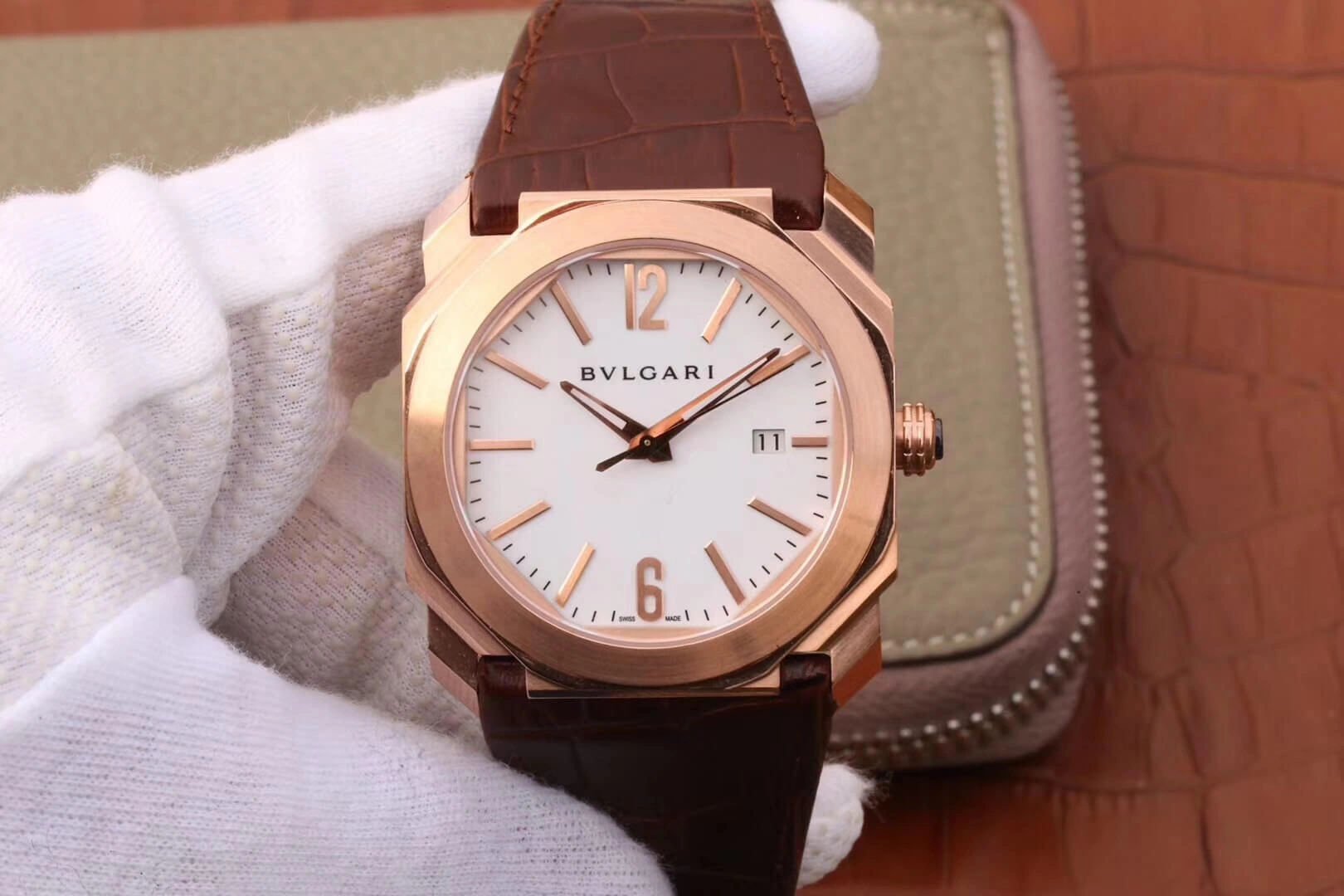 Bvlgari Octo 102119 BGOP38WGLD 1:1 Best Edition Replica Watch White Dial Swiss 9015
