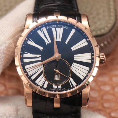 Roger Dubuis Excalibur DBEX0537 PF Factory 1:1 Best Edition Replica Watch Black Dial Swiss ETA9015