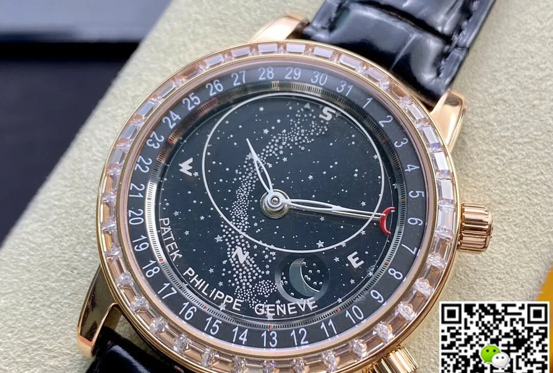 Patek Philippe Grand Complications 6104R-001 AI Factory 1:1 Best Edition Replica Watch Black Leather Strap