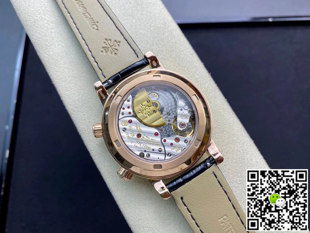 Patek Philippe Grand Complications 6104R-001 AI Factory 1:1 Best Edition Replica Watch Black Leather Strap
