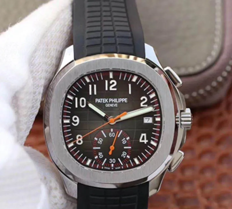 Patek Philippe Aquanaut 5968A-001 1:1 Best Edition Replica Watch Swiss ETA7750 Black Strap
