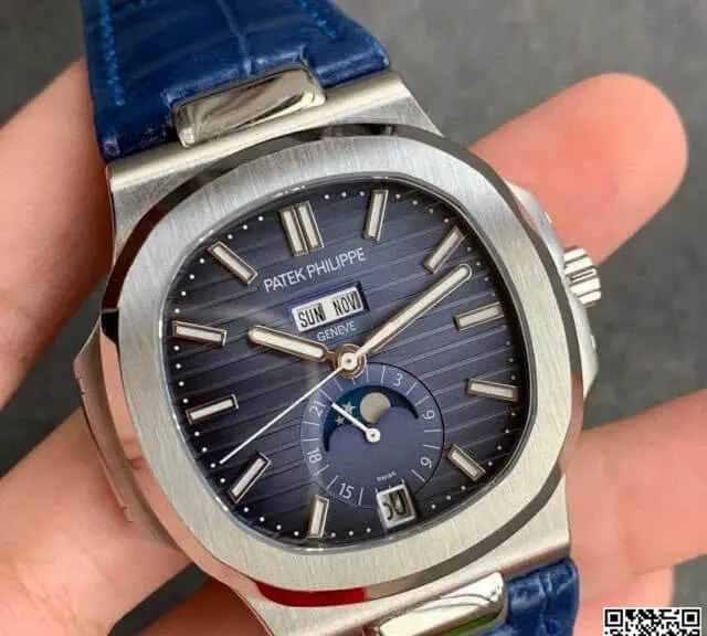 Patek Philippe Nautilus 5726 1A-014 GR Factory 1:1 Best Edition Replica Watch Leather Strap
