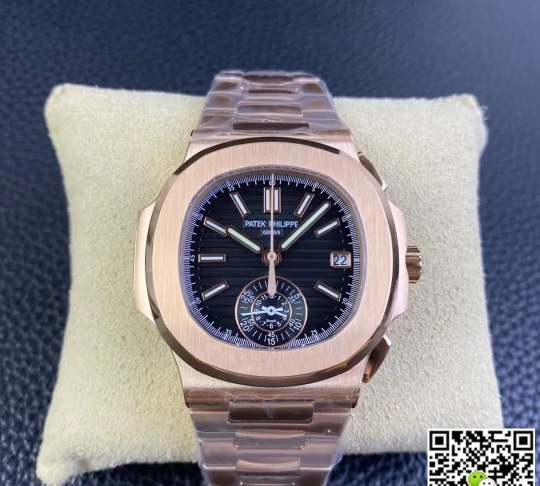 Patek Philippe Nautilus 5980 1R-001 3K Factory 1:1 Best Edition Replica Watch V2 Black Dial
