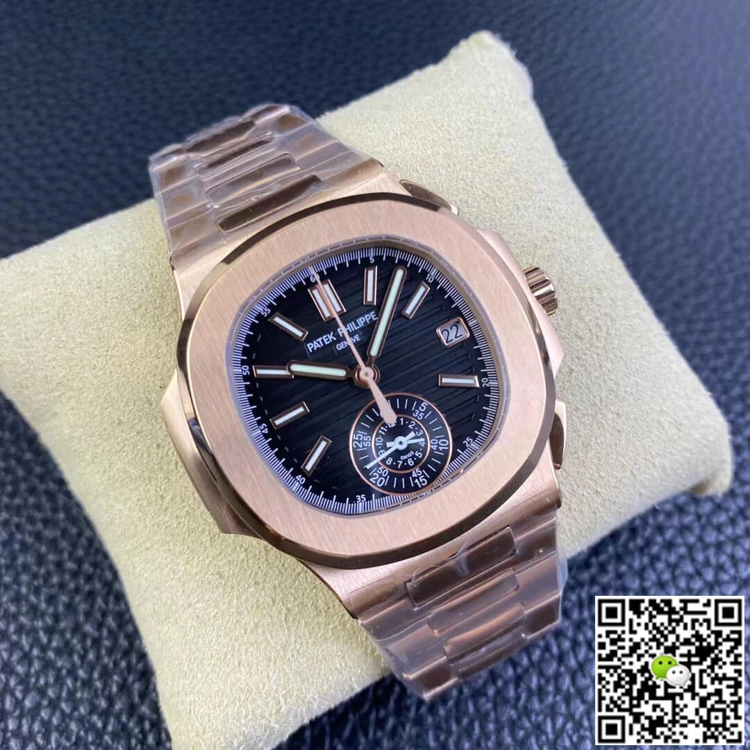 Patek Philippe Nautilus 5980 1R-001 3K Factory 1:1 Best Edition Replica Watch V2 Black Dial