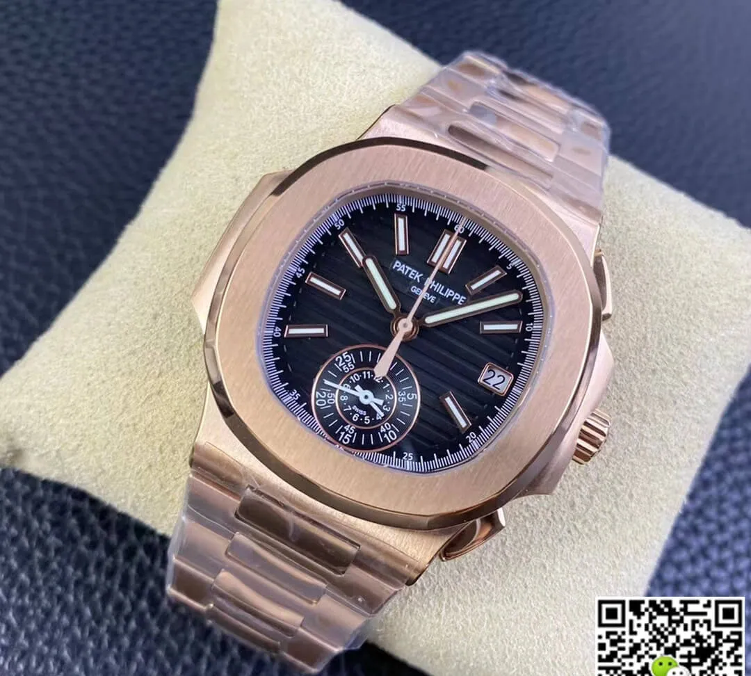 Patek Philippe Nautilus 5980 1R-001 3K Factory 1:1 Best Edition Replica Watch V2 Black Dial