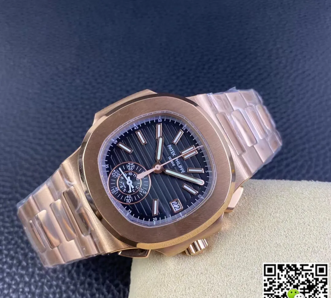 Patek Philippe Nautilus 5980 1R-001 3K Factory 1:1 Best Edition Replica Watch V2 Black Dial