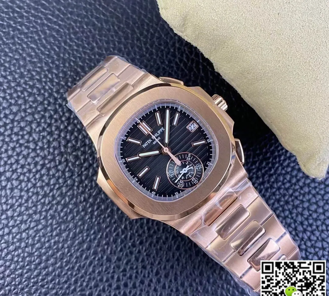 Patek Philippe Nautilus 5980 1R-001 3K Factory 1:1 Best Edition Replica Watch V2 Black Dial
