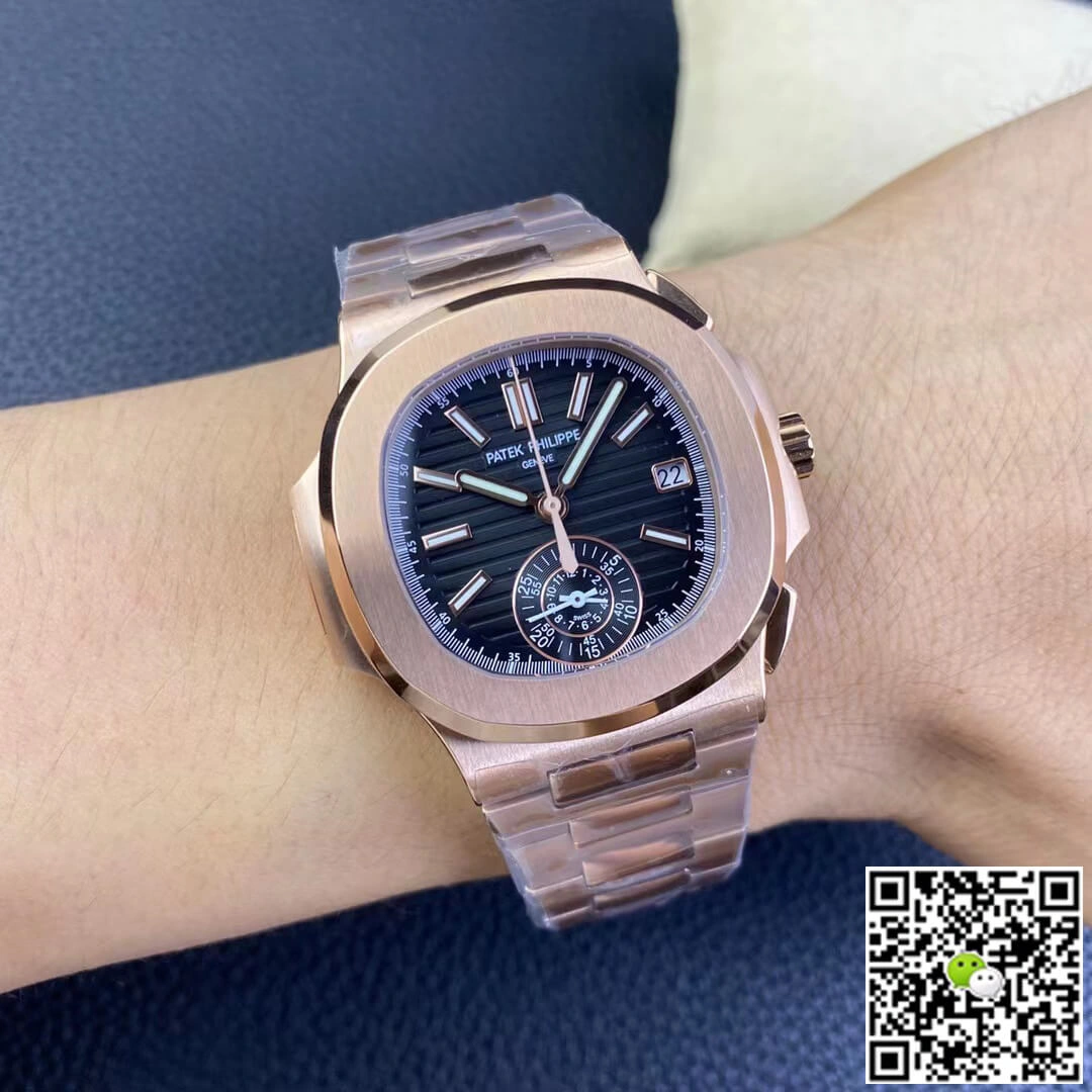 Patek Philippe Nautilus 5980 1R-001 3K Factory 1:1 Best Edition Replica Watch V2 Black Dial