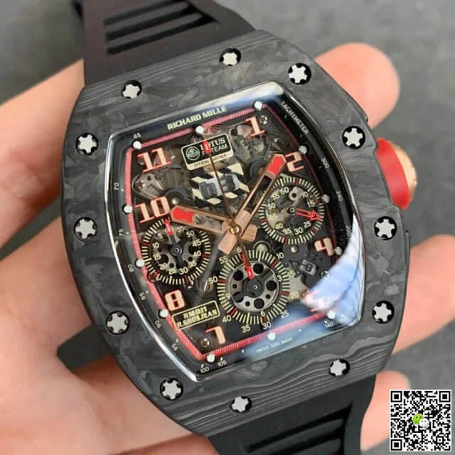 Richard Mille RM-011 KV Factory 1:1 Best Edition Replica Watch V2 Forged Carbon Black Strap