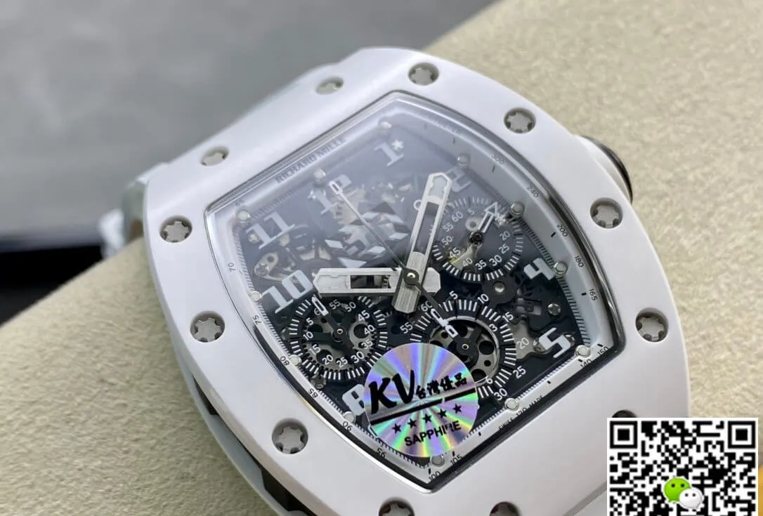 Richard Mille RM011 KV Factory 1:1 Best Edition Replica Watch Swiss ETA7750 White Hour Mark
