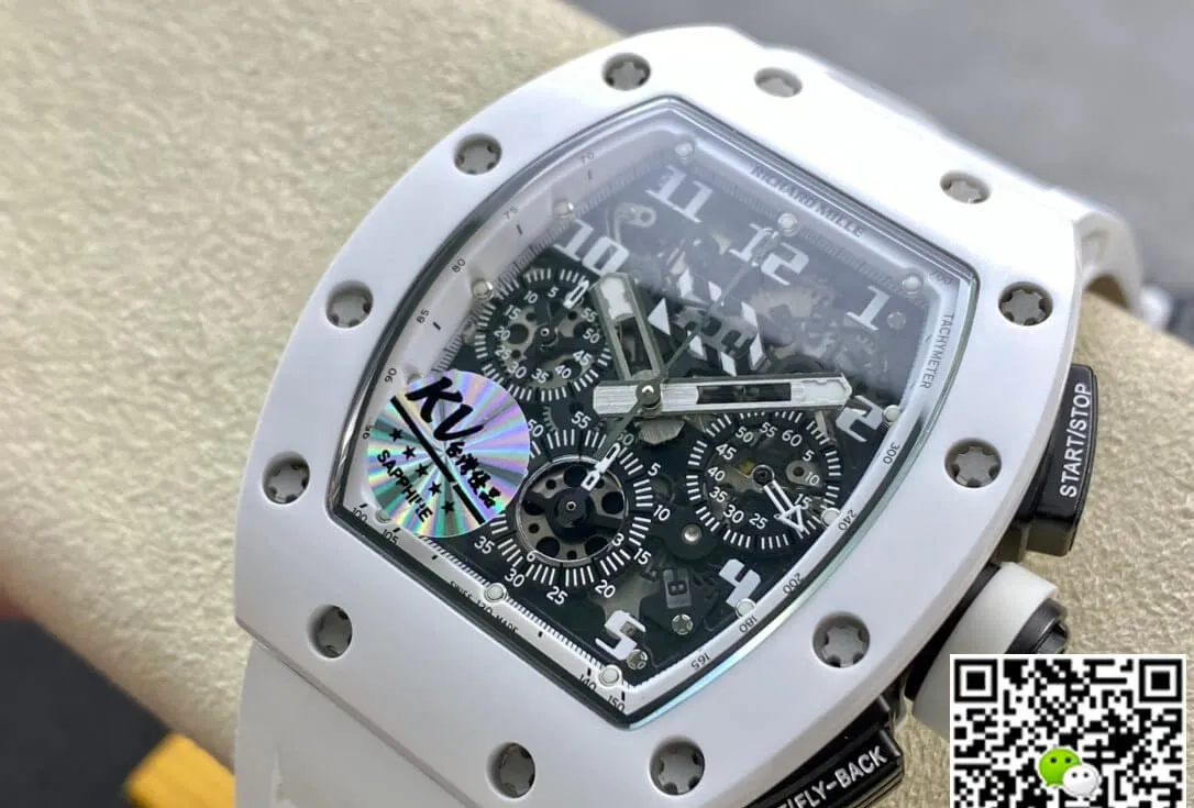 Richard Mille RM011 KV Factory 1:1 Best Edition Replica Watch Swiss ETA7750 White Hour Mark