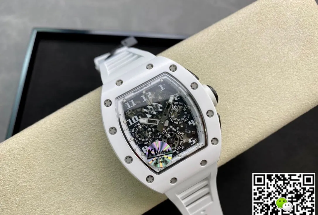 Richard Mille RM011 KV Factory 1:1 Best Edition Replica Watch Swiss ETA7750 White Hour Mark