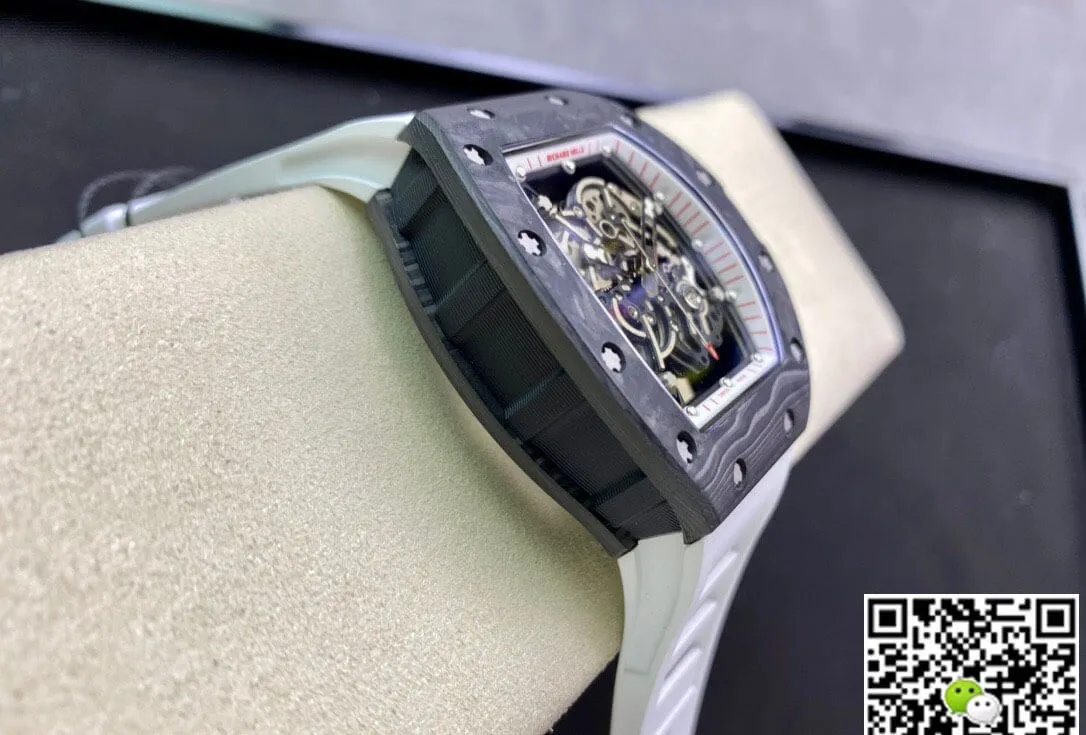 Richard Mille RM055 KV Factory 1:1 Best Edition Replica Watch V2 Skeleton Dial Rubber Strap