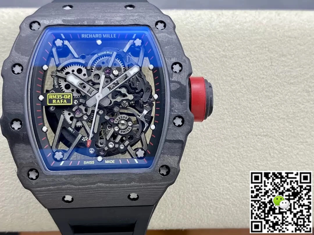 Richard Mille RM35-02 T+ Factory 1:1 Best Edition Replica Watch NTPT Carbon Fiber Black Case