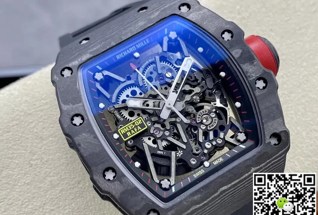 Richard Mille RM35-02 T+ Factory 1:1 Best Edition Replica Watch NTPT Carbon Fiber Black Case