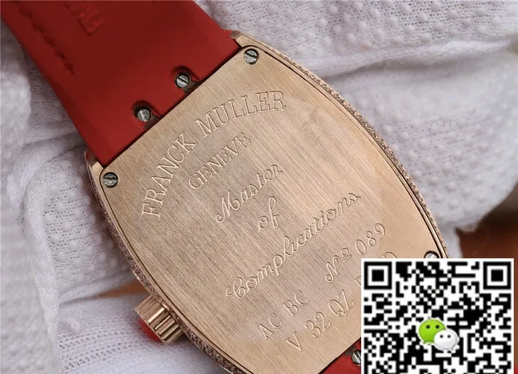 Franck Muller Vanguard Ladies ABF Factory 1:1 Best Edition Replica Watch Red Leather Strap