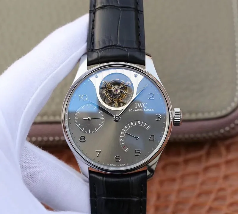 IWC Portuguese IW504210 Tourbillon 1:1 Best Edition Replica Watch Slate Gray Dial Swiss ETA Tourbillon Movement