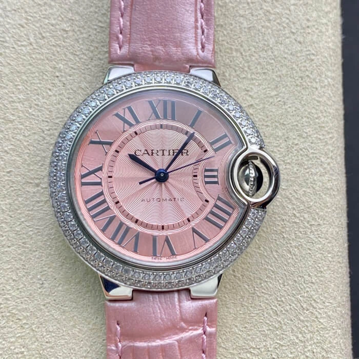 Ballon Bleu De Cartier 33MM V6 Factory 1:1 Best Edition Replica Watch Leather Strap