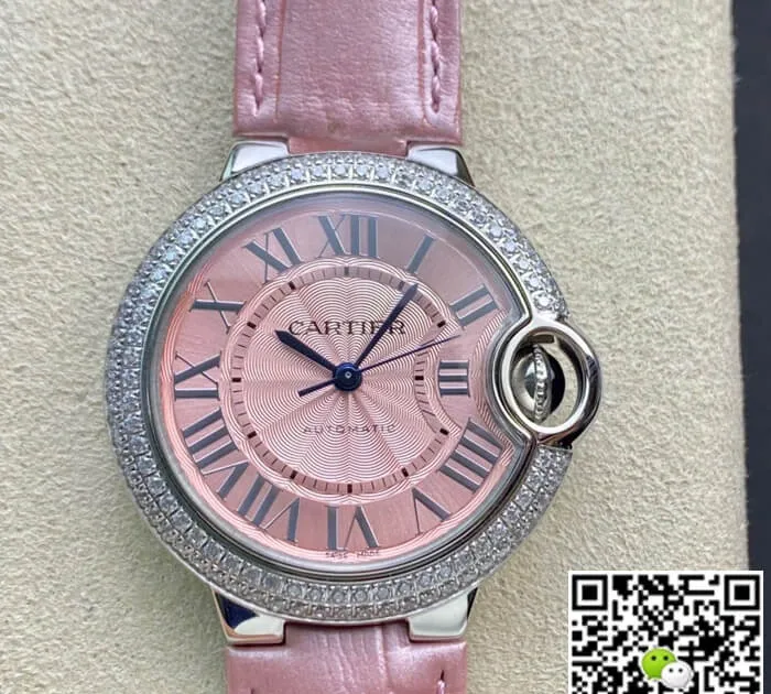 Ballon Bleu De Cartier 33MM V6 Factory 1:1 Best Edition Replica Watch Leather Strap