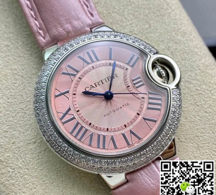 Ballon Bleu De Cartier 33MM V6 Factory 1:1 Best Edition Replica Watch Leather Strap