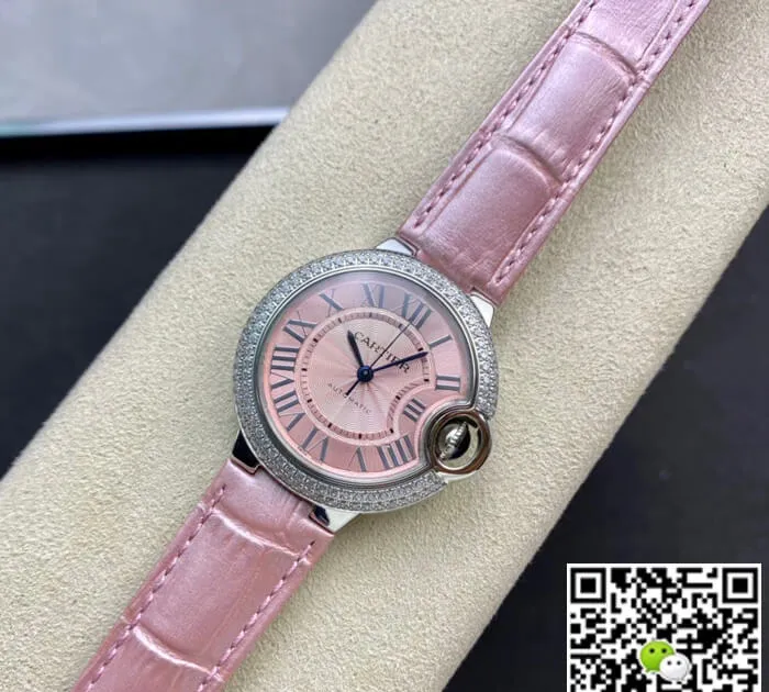 Ballon Bleu De Cartier 33MM V6 Factory 1:1 Best Edition Replica Watch Leather Strap