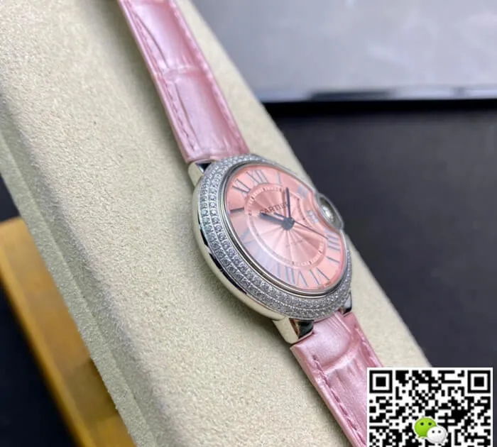 Ballon Bleu De Cartier 33MM V6 Factory 1:1 Best Edition Replica Watch Leather Strap