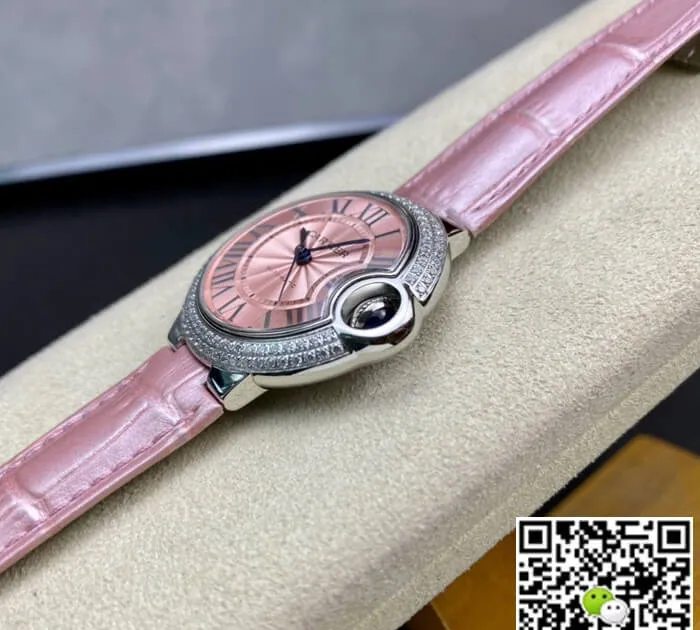 Ballon Bleu De Cartier 33MM V6 Factory 1:1 Best Edition Replica Watch Leather Strap