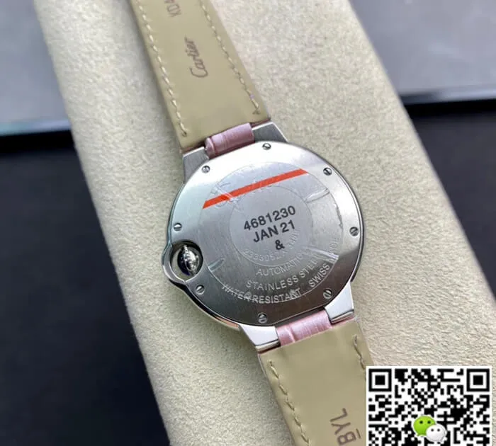 Ballon Bleu De Cartier 33MM V6 Factory 1:1 Best Edition Replica Watch Leather Strap