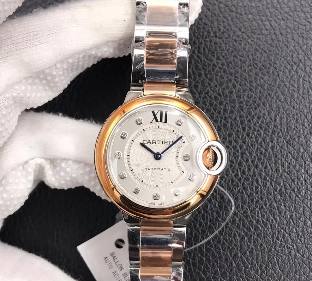 Ballon Bleu De Cartier 28MM V6 Factory 1:1 Best Edition Replica Watch V8 Silver Dial