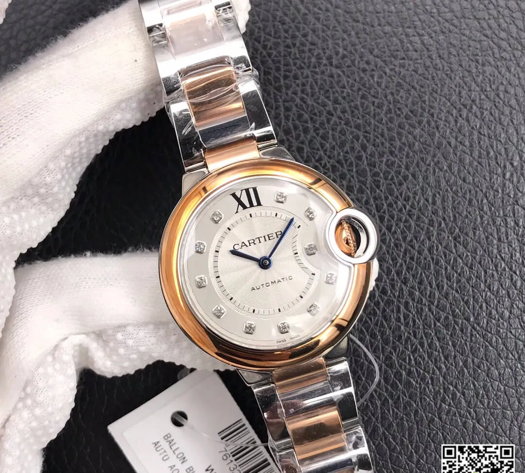 Ballon Bleu De Cartier 28MM V6 Factory 1:1 Best Edition Replica Watch V8 Silver Dial