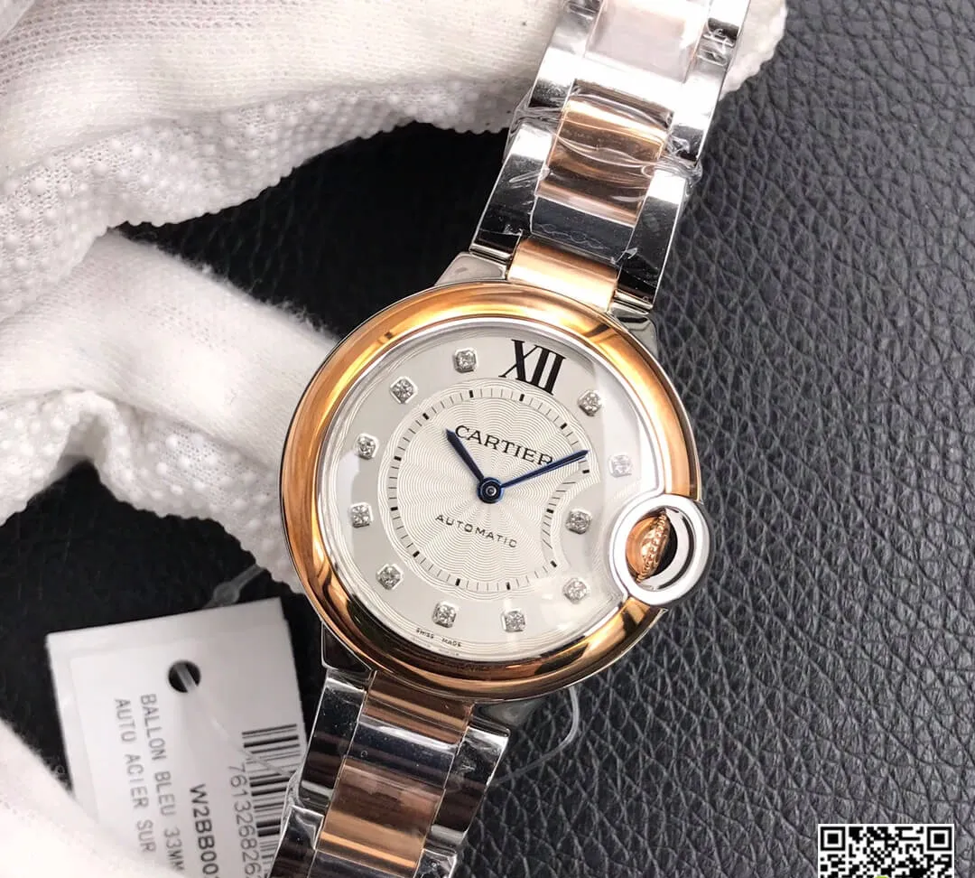 Ballon Bleu De Cartier 28MM V6 Factory 1:1 Best Edition Replica Watch V8 Silver Dial
