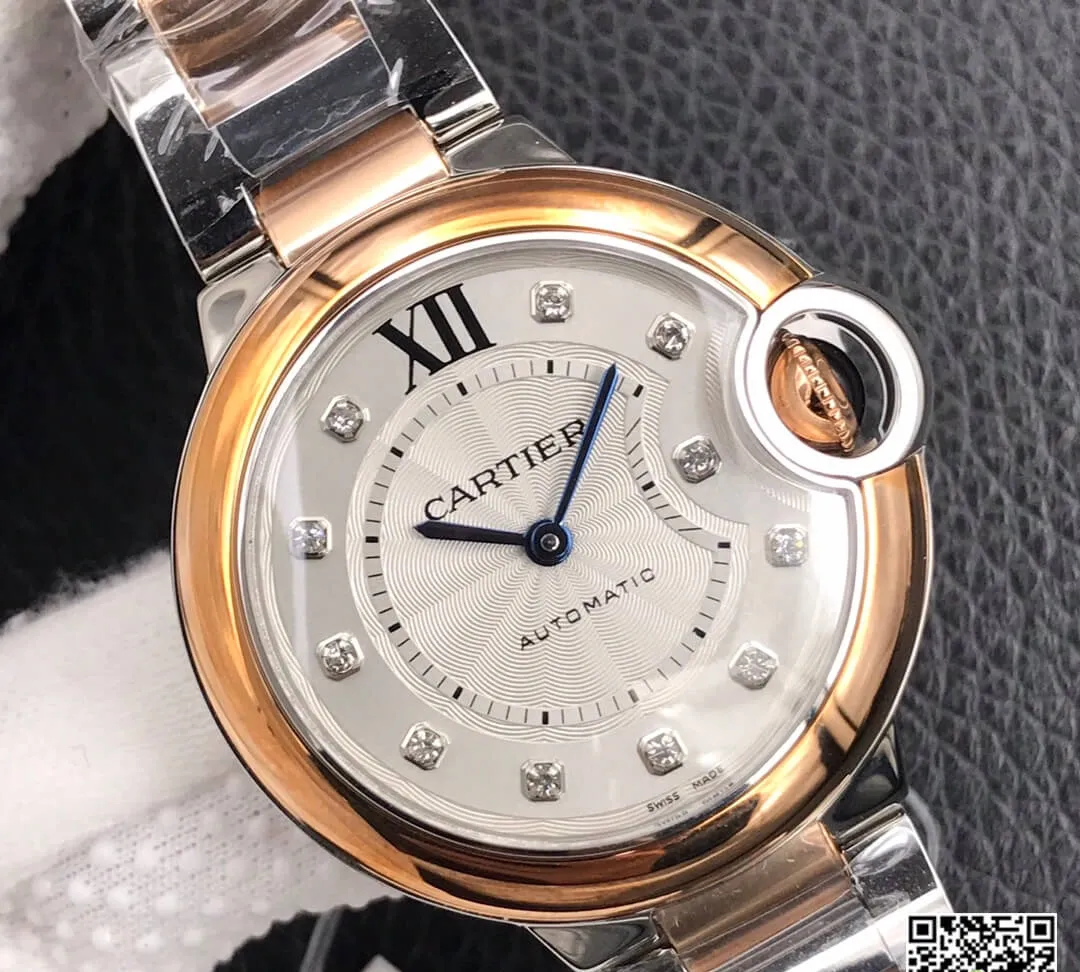 Ballon Bleu De Cartier 28MM V6 Factory 1:1 Best Edition Replica Watch V8 Silver Dial