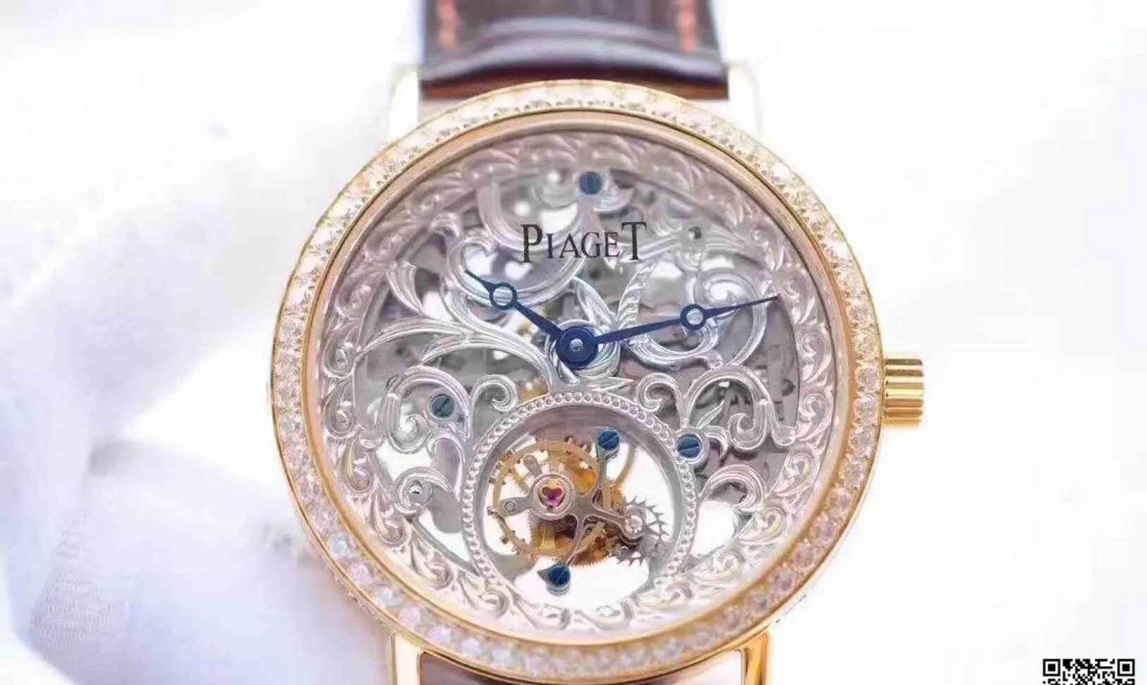 Piaget Tourbillon Silver Hollow Dial V6 Factory 1:1 Best Edition Replica Watch Swiss Tourbillon