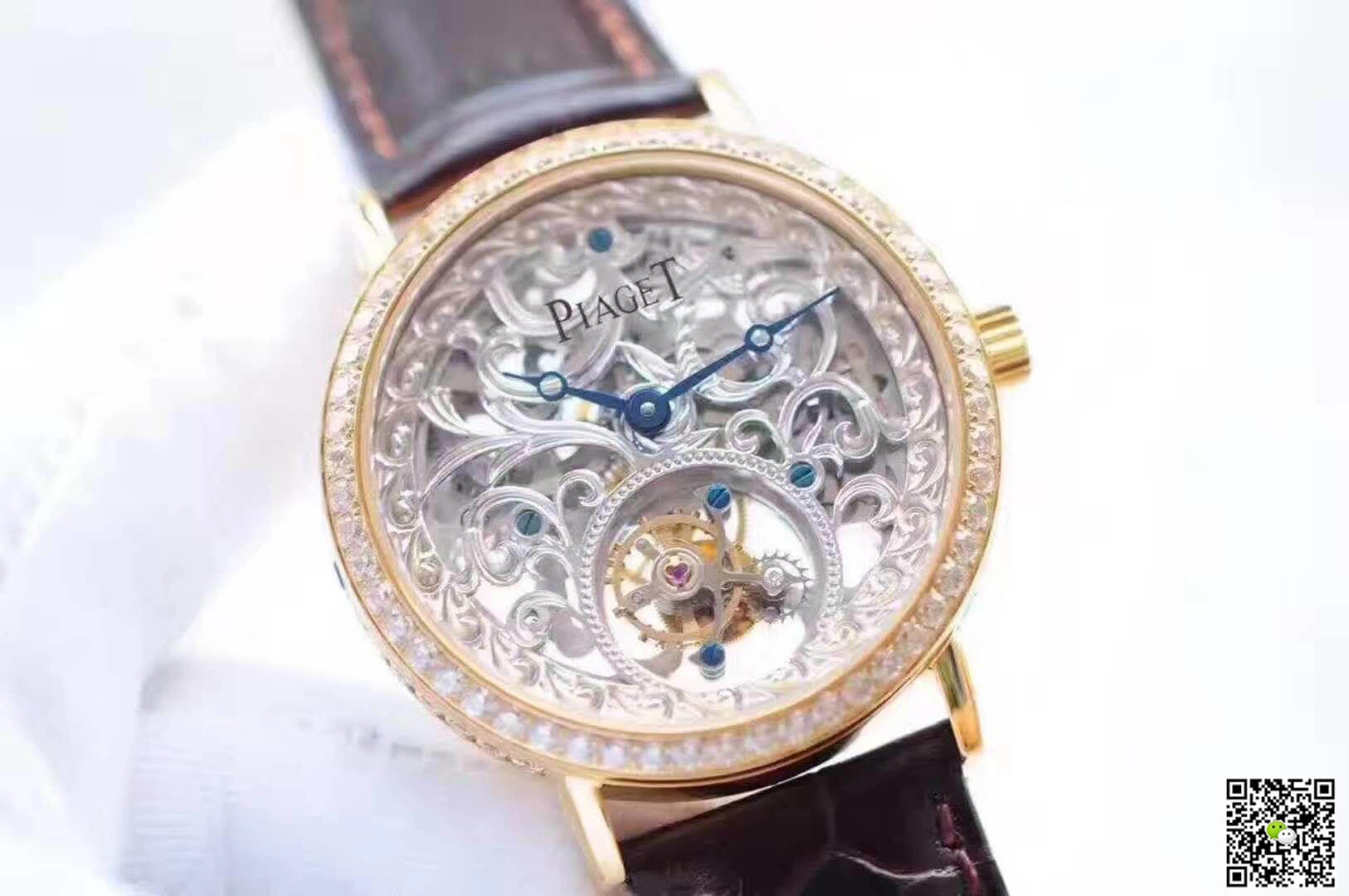 Piaget Tourbillon Silver Hollow Dial V6 Factory 1:1 Best Edition Replica Watch Swiss Tourbillon