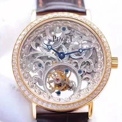Piaget Tourbillon Silver Hollow Dial V6 Factory 1:1 Best Edition Replica Watch Swiss Tourbillon