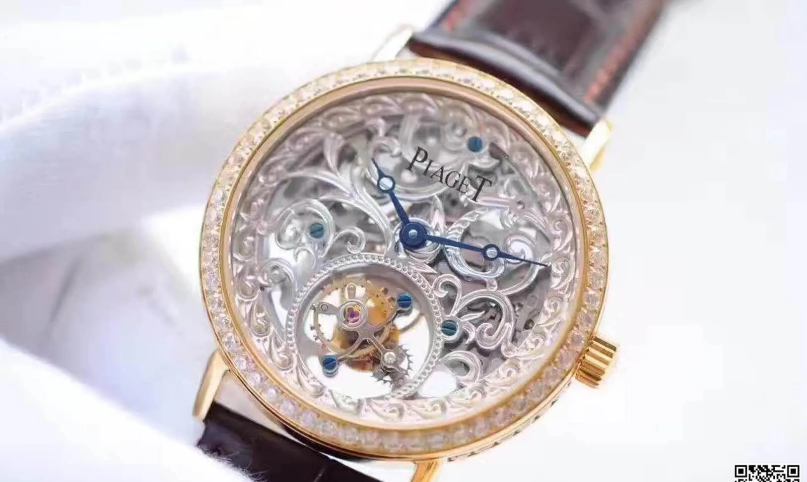 Piaget Tourbillon Silver Hollow Dial V6 Factory 1:1 Best Edition Replica Watch Swiss Tourbillon