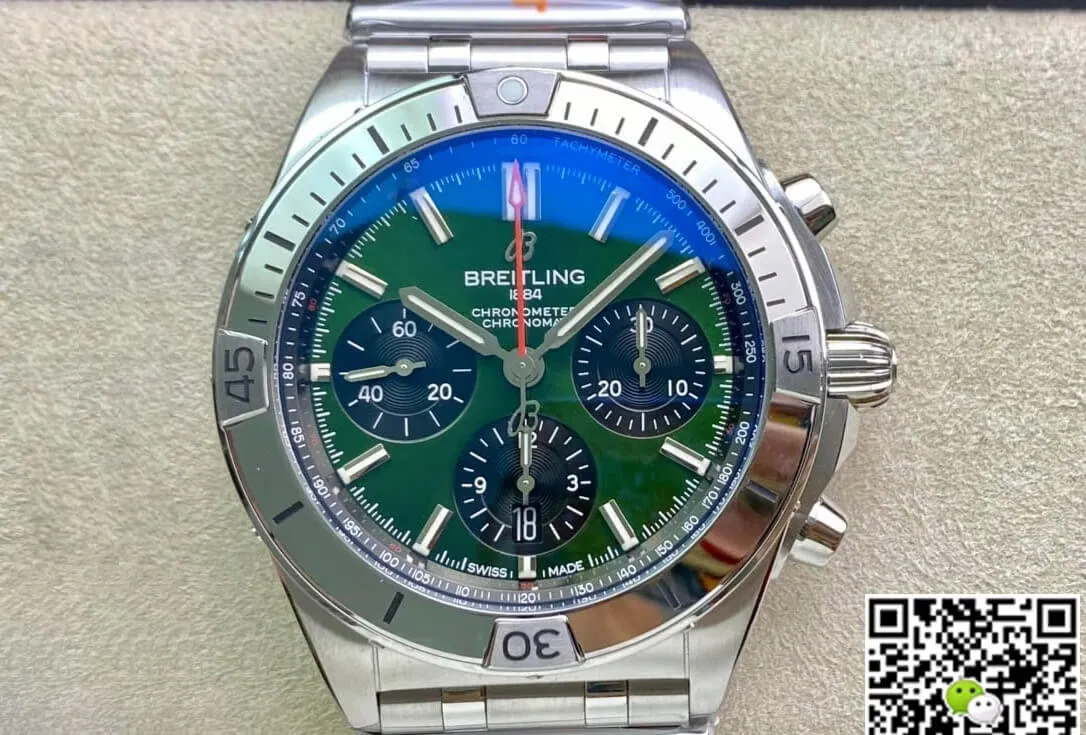 Breitling Chronomat AB01343A1L1A1 GF Factory 1:1 Best Edition Replica Watch Green Dial Swiss 7750