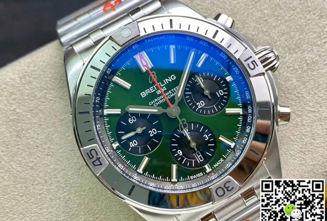 Breitling Chronomat AB01343A1L1A1 GF Factory 1:1 Best Edition Replica Watch Green Dial Swiss 7750