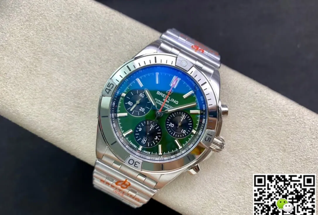 Breitling Chronomat AB01343A1L1A1 GF Factory 1:1 Best Edition Replica Watch Green Dial Swiss 7750