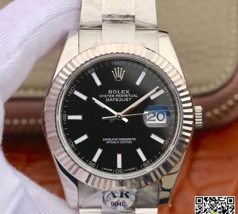 Rolex Datejust 126334 41mm AR Factory Men Watches 1:1 Best Edition Replica Watch Swiss EAT2824 Black Dial