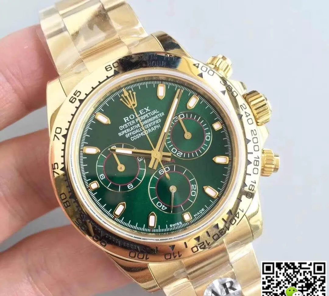 Rolex Daytona Cosmograph 116508 AR Factory Green Dial 1:1 Best Edition Replica Watch Swiss ETA4130