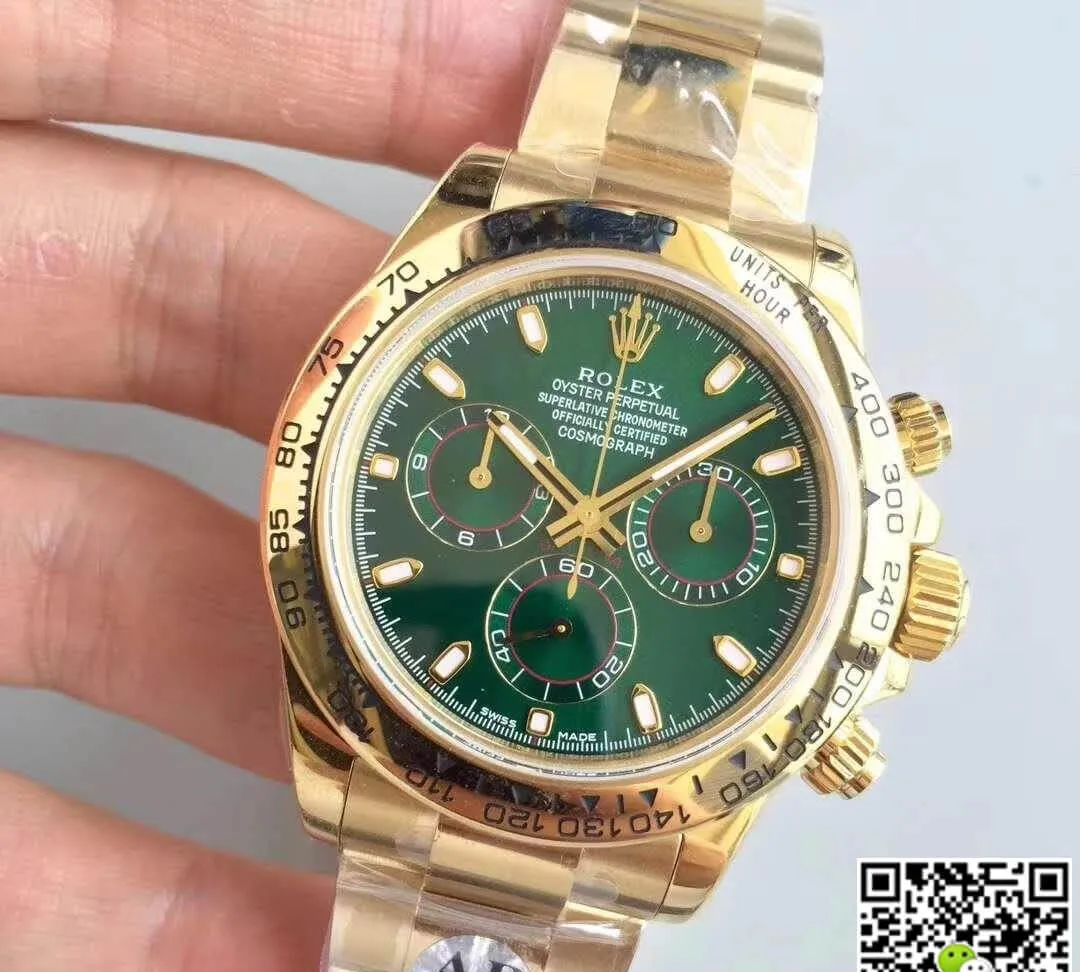 Rolex Daytona Cosmograph 116508 AR Factory Green Dial 1:1 Best Edition Replica Watch Swiss ETA4130