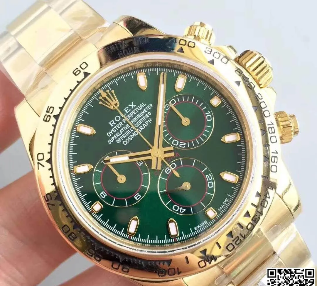 Rolex Daytona Cosmograph 116508 AR Factory Green Dial 1:1 Best Edition Replica Watch Swiss ETA4130