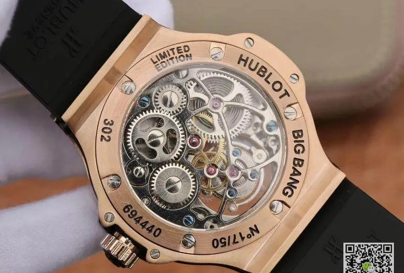 Hublot Classic Fusion 45mm Tourbillon 1:1 Best Edition Replica Watch With Diamond Rosegold White Dial Swiss Toubillon