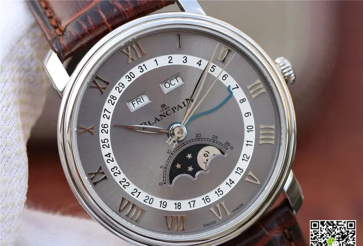 Blancpain Villeret 6654-1113-55B OM Factory 1:1 Best Edition Replica Watch V2 Brown Strap