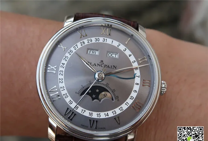 Blancpain Villeret 6654-1113-55B OM Factory 1:1 Best Edition Replica Watch V2 Brown Strap