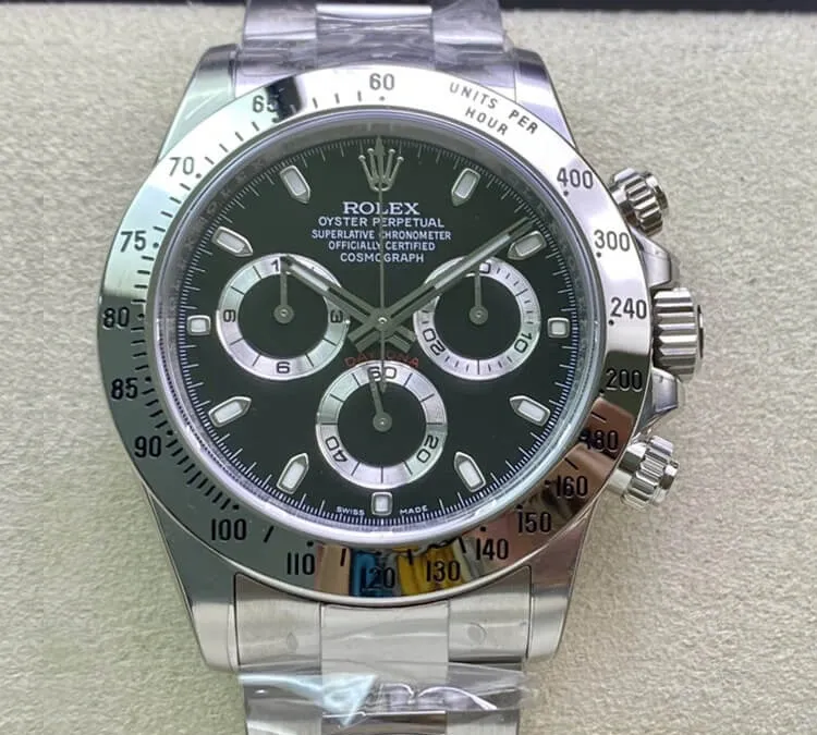 Rolex Cosmograph Daytona 116520 Clean Factory 1:1 Best Edition Replica Watch Stainless Steel Black Dial
