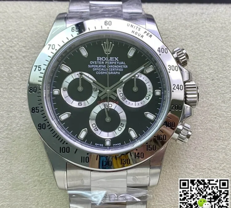 Rolex Cosmograph Daytona 116520 Clean Factory 1:1 Best Edition Replica Watch Stainless Steel Black Dial