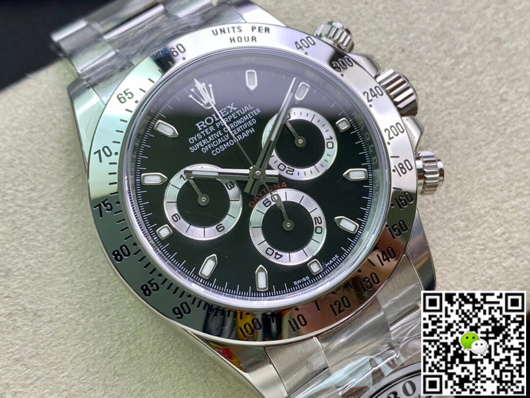 Rolex Cosmograph Daytona 116520 Clean Factory 1:1 Best Edition Replica Watch Stainless Steel Black Dial