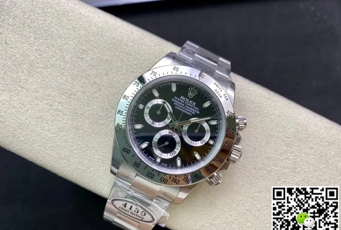 Rolex Cosmograph Daytona 116520 Clean Factory 1:1 Best Edition Replica Watch Stainless Steel Black Dial
